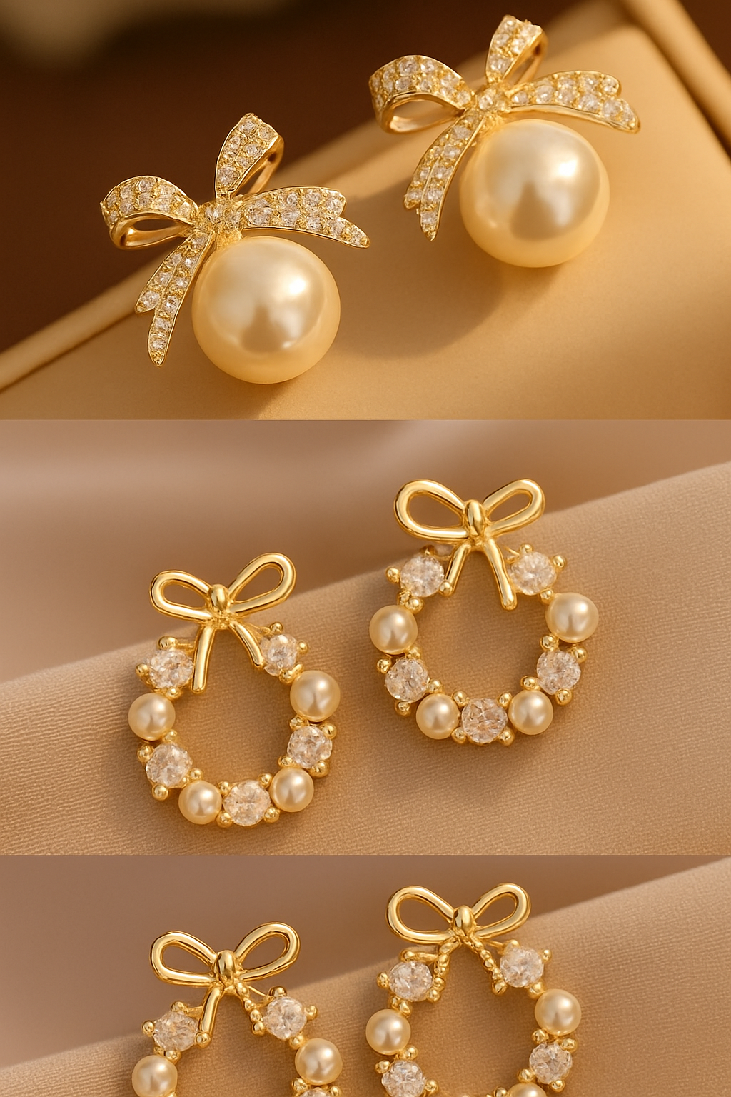 Grace Knot Pearls Earings